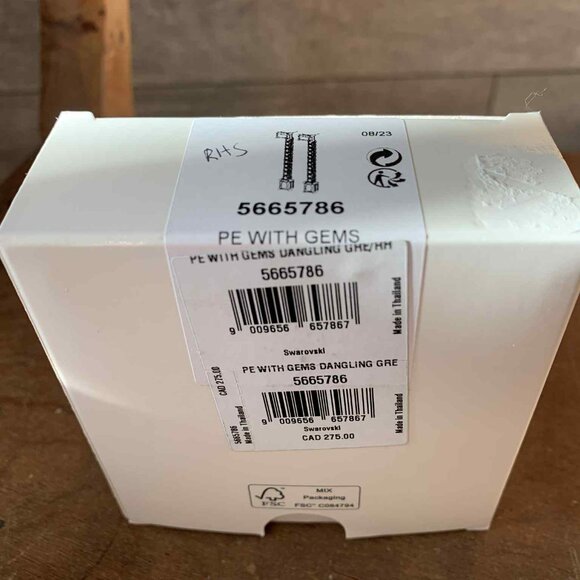 Swarovski Mesmera Drop Earrings With Green Crystal Squares | Excellent Condition - Picture 7 of 7